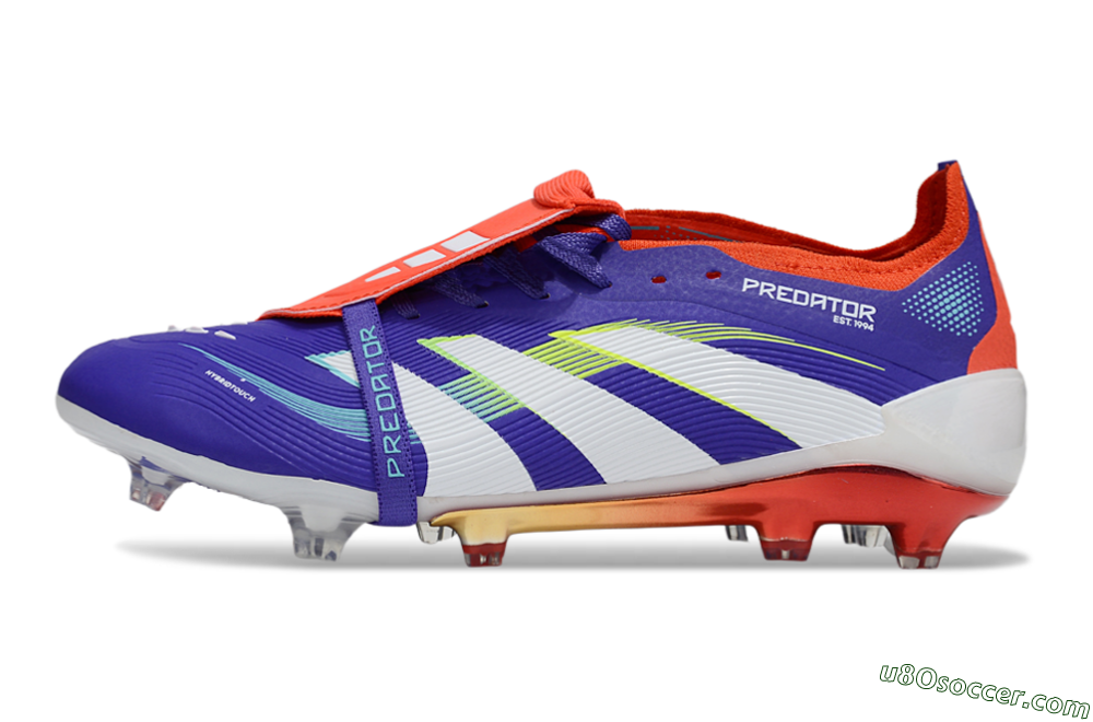 Adidas Predator 25 Elite Foldover Tongue FG Firm Ground Soccer Cleats - Blue/White/Red 2