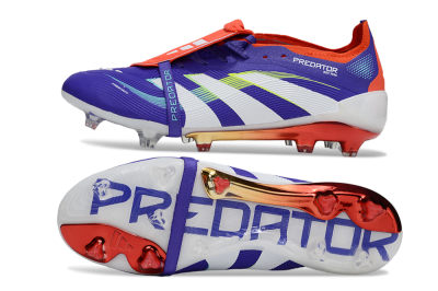 Adidas Predator 25 Elite Foldover Tongue FG Firm Ground Soccer Cleats - Blue/White/Red
