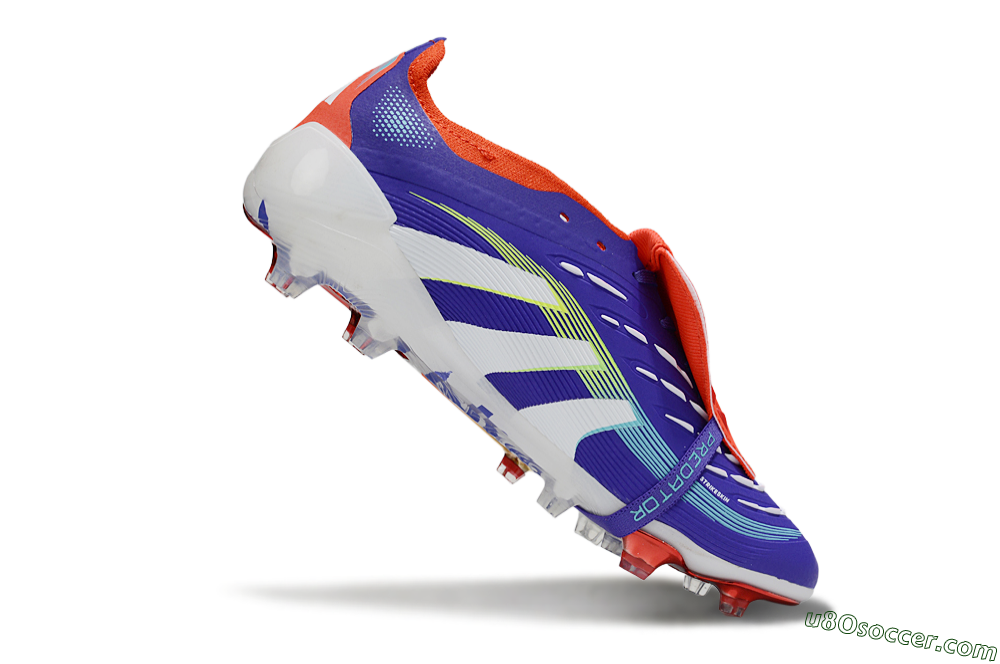 Adidas Predator 25 Elite Foldover Tongue FG Firm Ground Soccer Cleats - Blue/White/Red 5