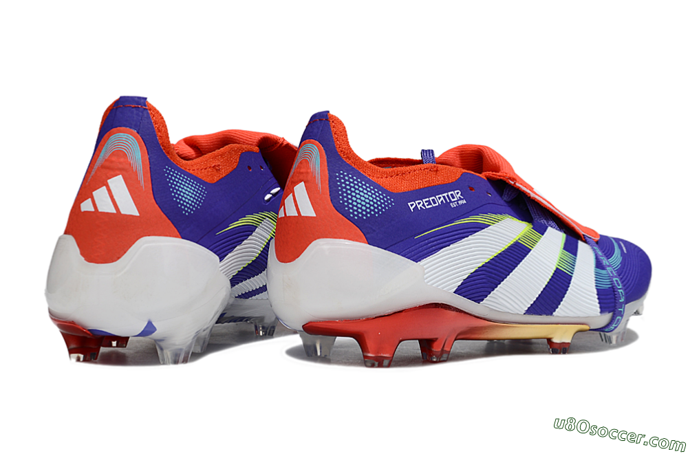 Adidas Predator 25 Elite Foldover Tongue FG Firm Ground Soccer Cleats - Blue/White/Red 6