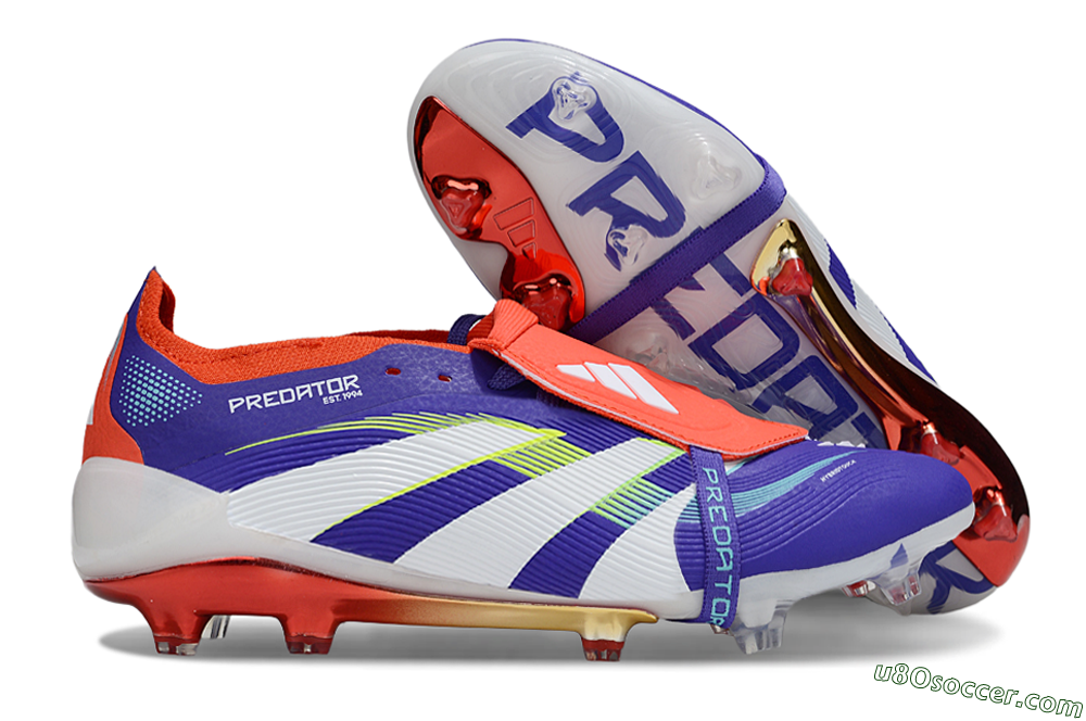 Adidas Predator 25 Elite Foldover Tongue FG Firm Ground Soccer Cleats - Blue/White/Red 1