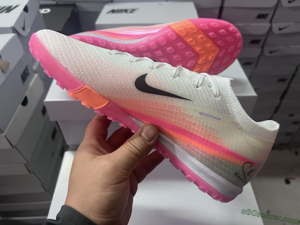 Nike Air Zoom Mercurial Vapor 16 Elite TF Artificial Turf Soccer Shoes - White/Pink/Black