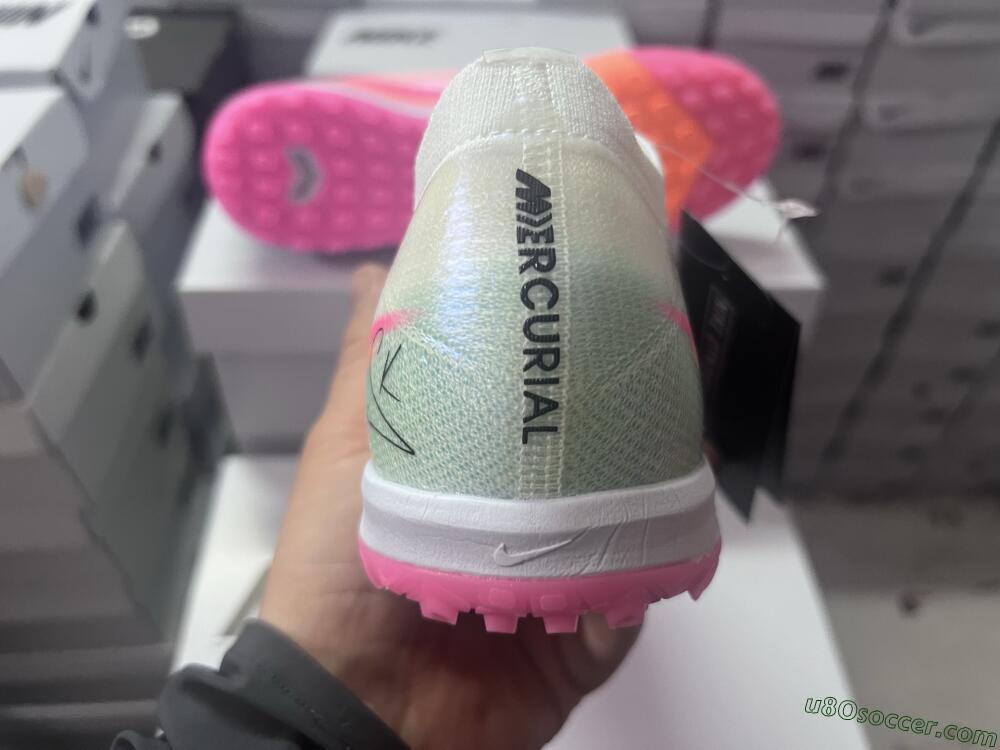 Nike Air Zoom Mercurial Vapor 16 Elite TF Artificial Turf Soccer Shoes - White/Pink/Black