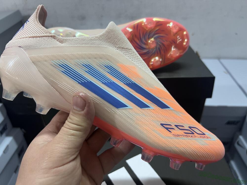 Adidas F50 Elite Laceless FG Firm Ground Soccer Cleats - Pink/Blue/Gold