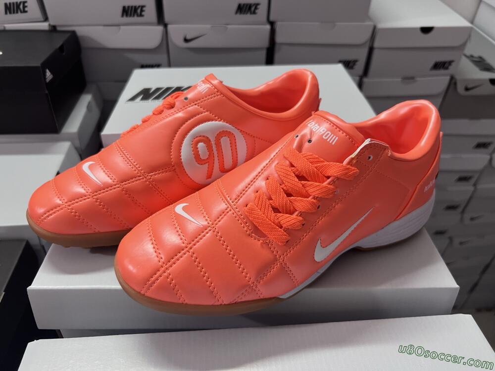 Nike Total 90 III TF Artificial Turf Soccer Shoes - Orange/White