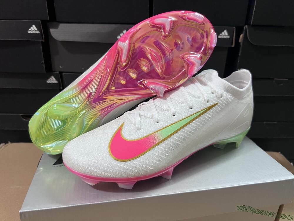Nike Air Zoom Mercurial Vapor 16 Elite FG Firm Ground Soccer Cleats - White/Red/Gold