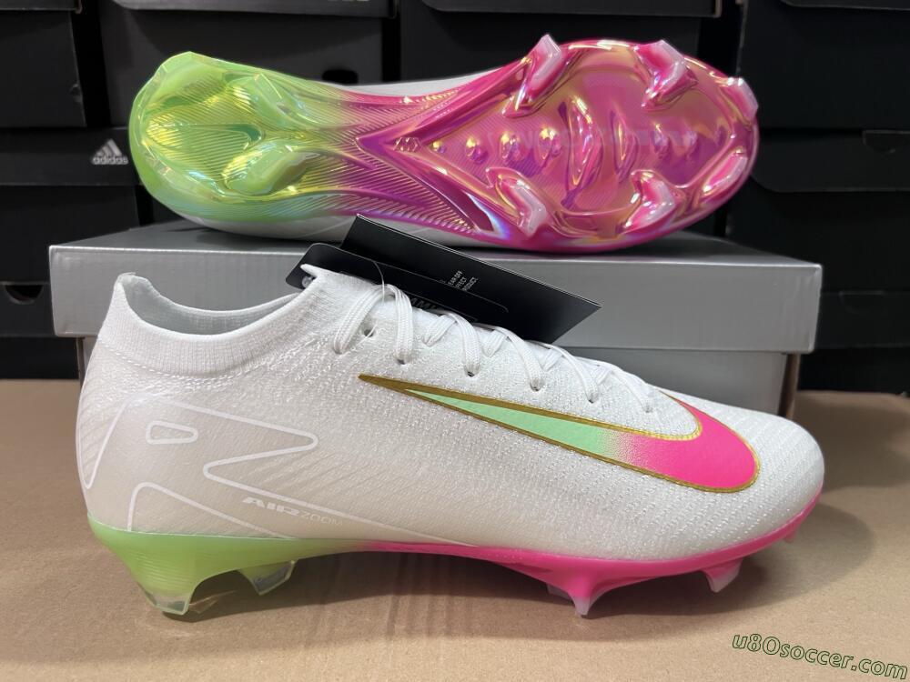 Nike Air Zoom Mercurial Vapor 16 Elite FG Firm Ground Soccer Cleats - White/Red/Gold