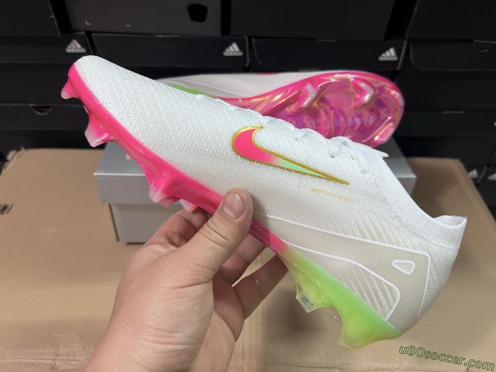 Nike Air Zoom Mercurial Vapor 16 Elite FG Firm Ground Soccer Cleats - White/Red/Gold