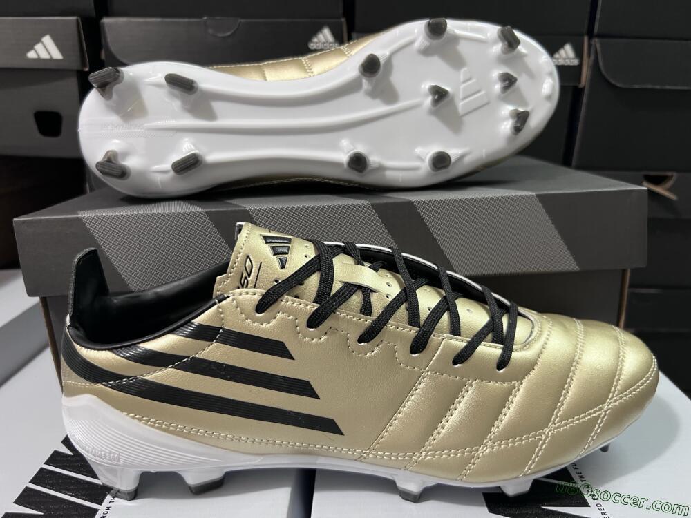 Adidas F50 Elite FG Firm Ground Soccer Cleats - Gold/Black/White