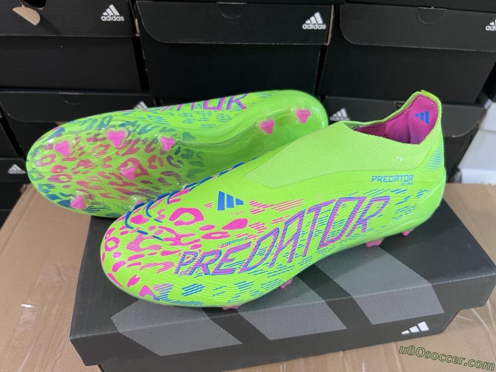 Adidas Predator Elite Laceless FG Firm Ground Soccer Cleats - Yellow/Red/Purple