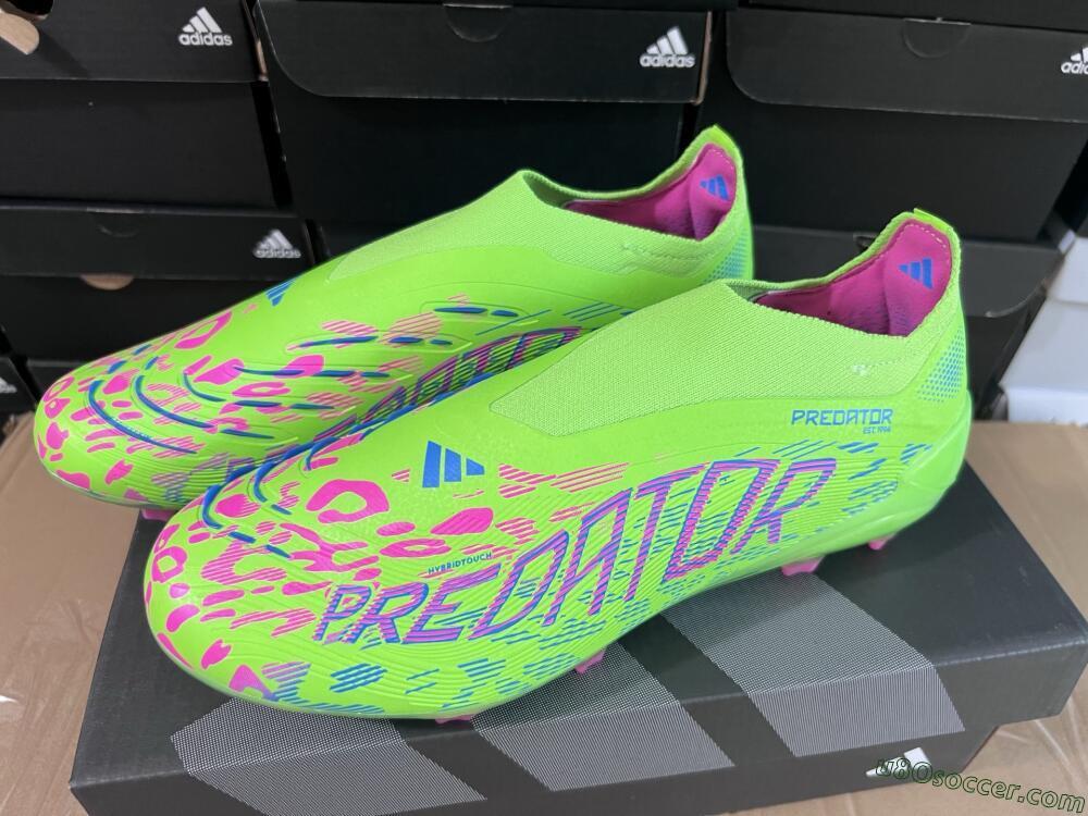 Adidas Predator Elite Laceless FG Firm Ground Soccer Cleats - Yellow/Red/Purple