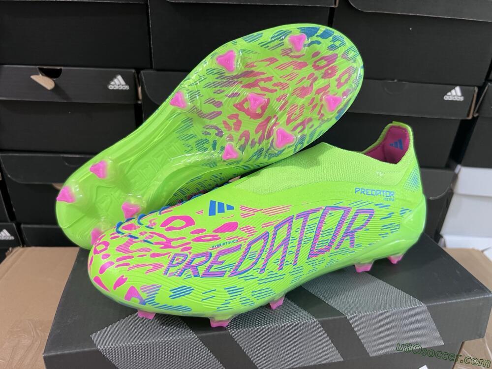 Adidas Predator Elite Laceless FG Firm Ground Soccer Cleats - Yellow/Red/Purple