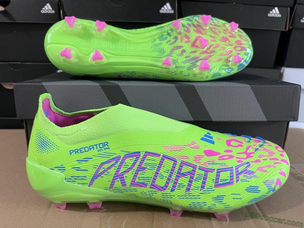 Adidas Predator Elite Laceless FG Firm Ground Soccer Cleats - Yellow/Red/Purple