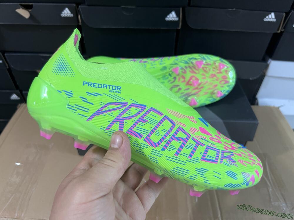 Adidas Predator Elite Laceless FG Firm Ground Soccer Cleats - Yellow/Red/Purple