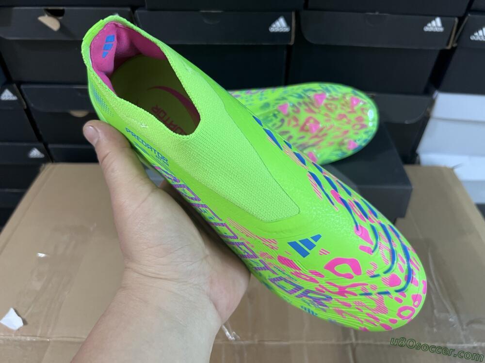 Adidas Predator Elite Laceless FG Firm Ground Soccer Cleats - Yellow/Red/Purple