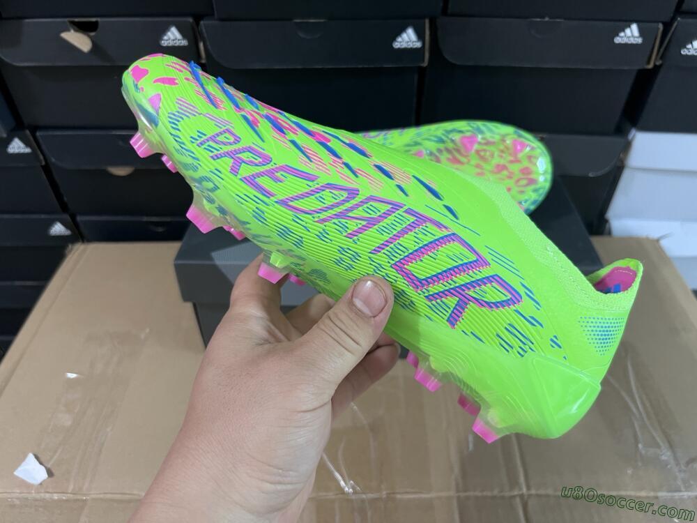 Adidas Predator Elite Laceless FG Firm Ground Soccer Cleats - Yellow/Red/Purple