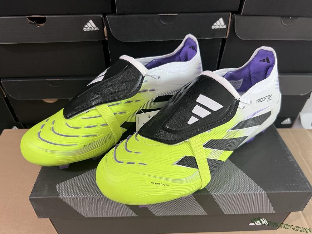 Adidas Predator 25 Elite Foldover Tongue FG Firm Ground Soccer Cleats - Yellow/Black