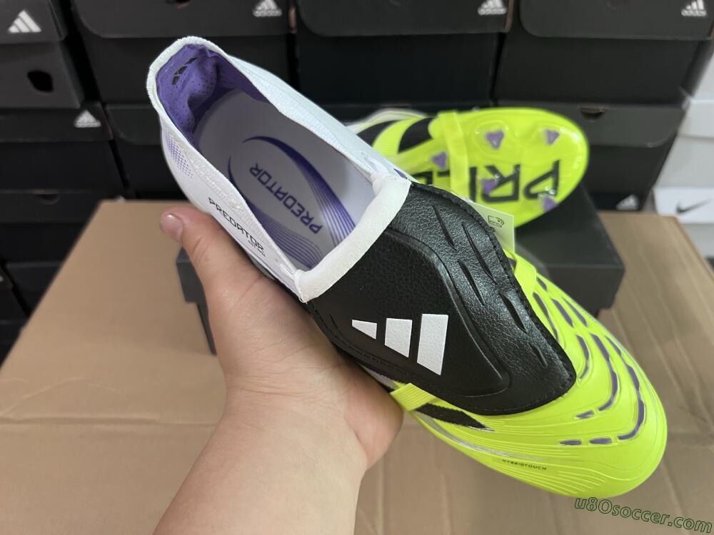 Adidas Predator 25 Elite Foldover Tongue FG Firm Ground Soccer Cleats - Yellow/Black