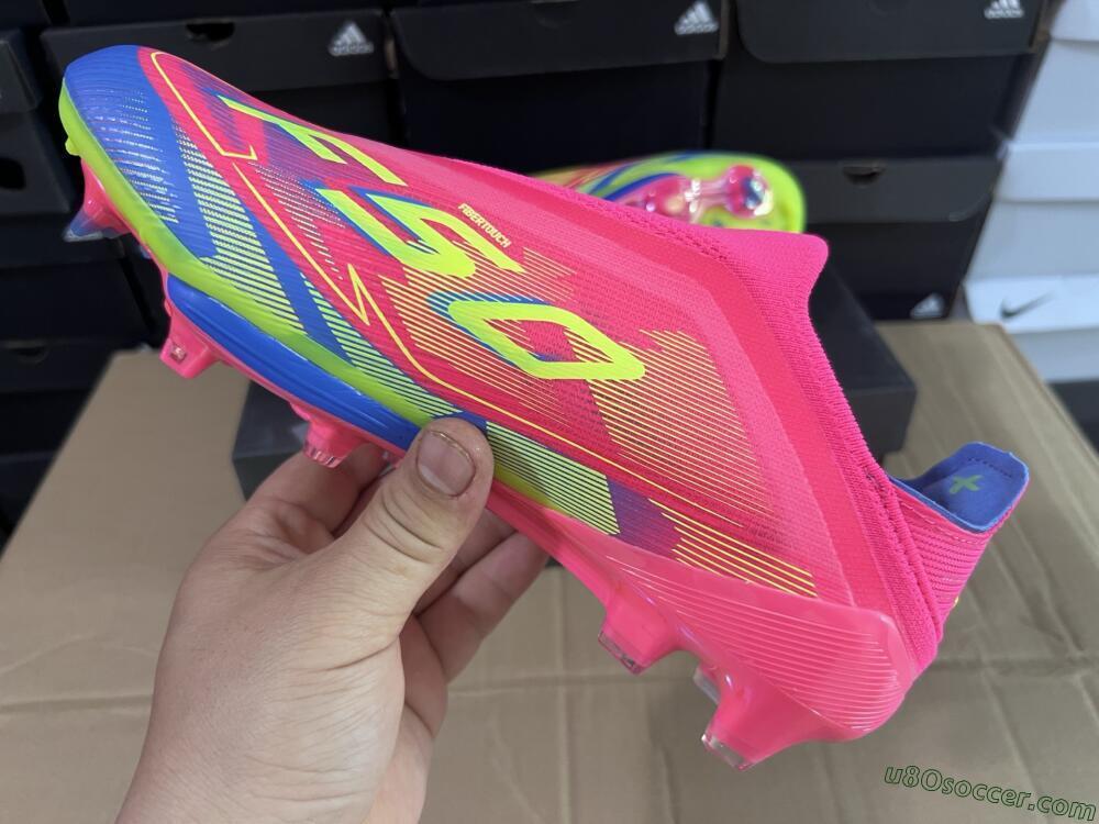 Adidas F50+ Elite Laceless FG Firm Ground Soccer Cleats - Red/Yellow/Blue