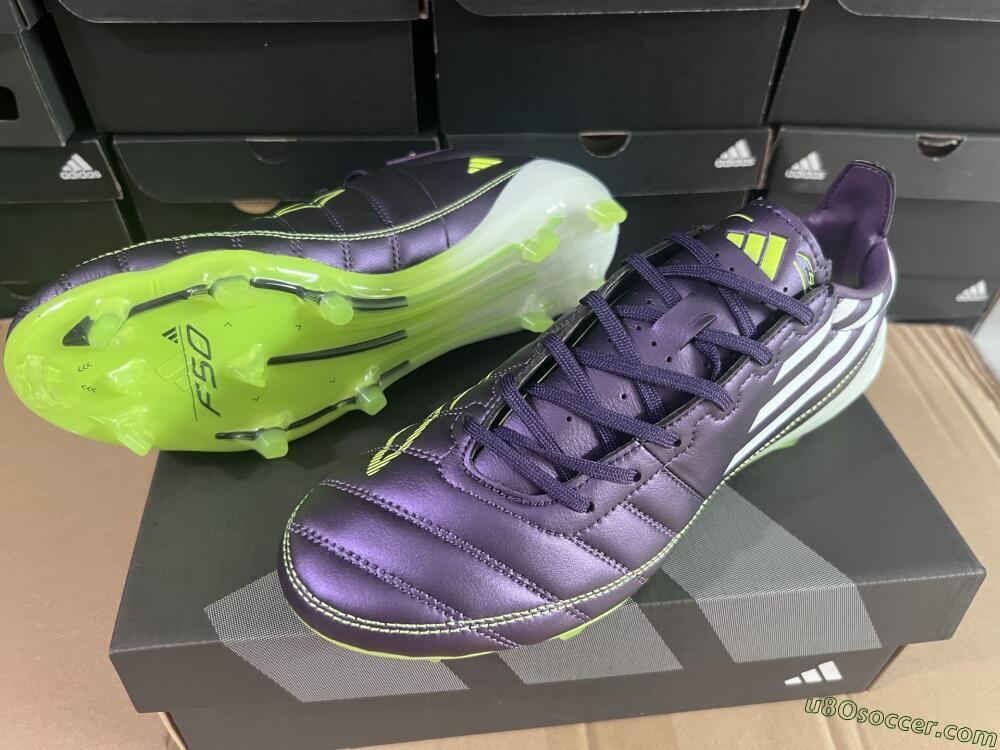 Adidas F50 Elite FG Firm Ground Soccer Cleats - Purple/White/Yellow