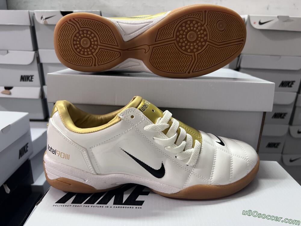 Nike Total 90 III IC Indoor & Futsal Soccer Shoes - White/Black/Yellow