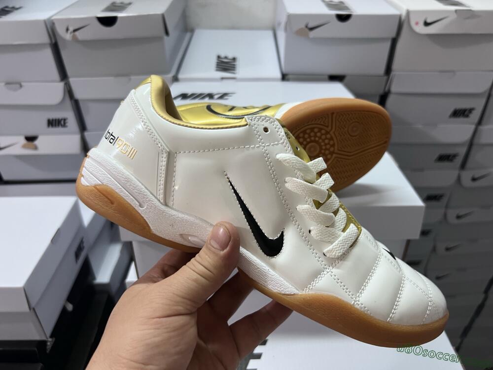 Nike Total 90 III IC Indoor & Futsal Soccer Shoes - White/Black/Yellow
