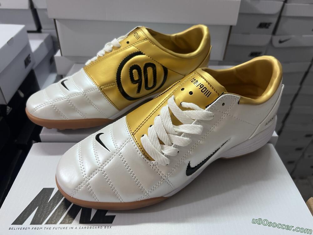 Nike Total 90 II TF Artificial Turf Soccer Shoes - Silver/Black/Gold
