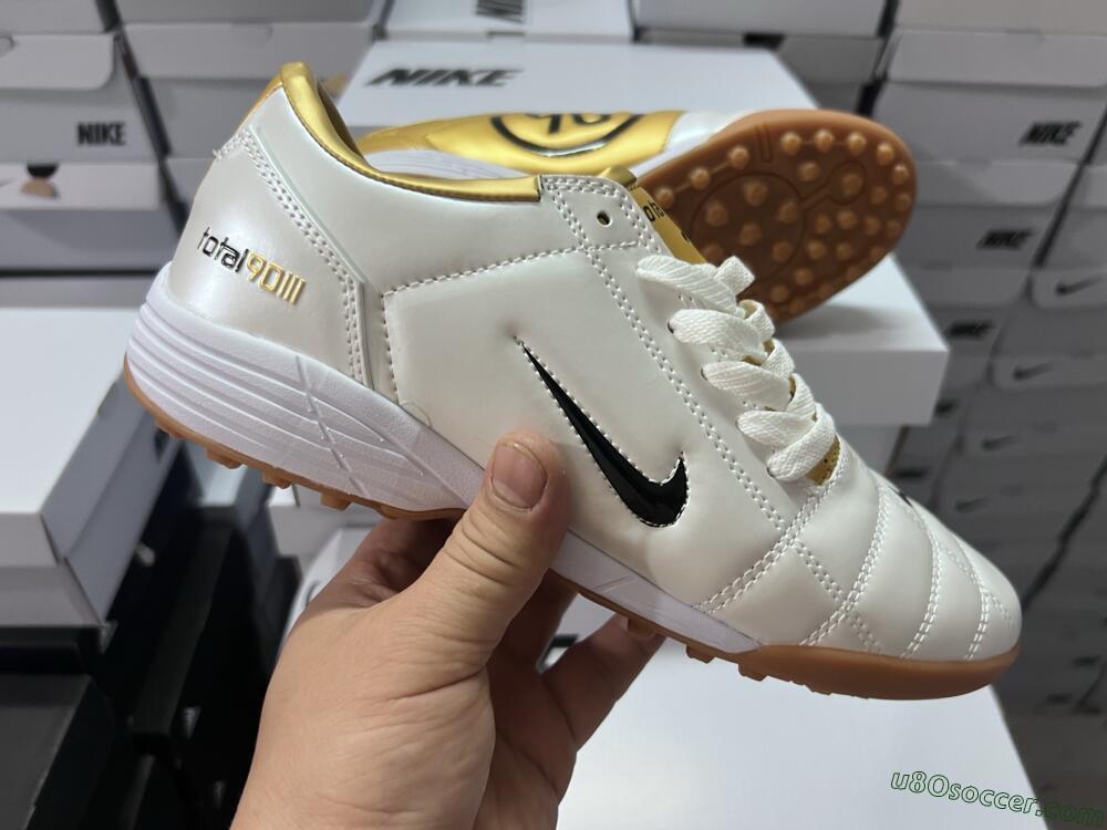 Nike Total 90 II TF Artificial Turf Soccer Shoes - Silver/Black/Gold