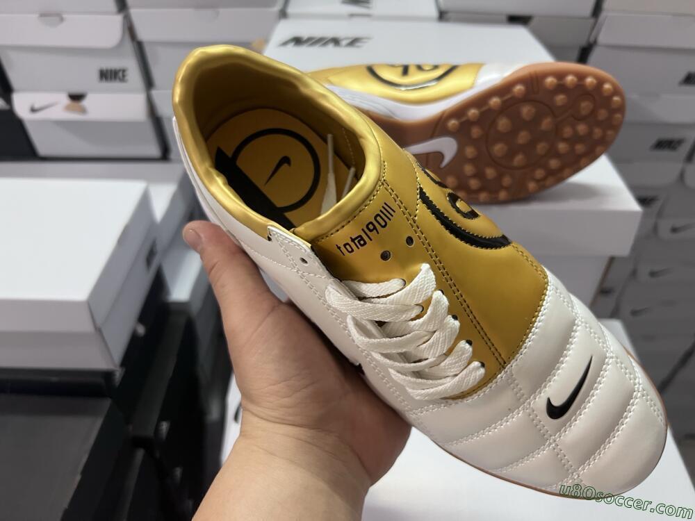 Nike Total 90 II TF Artificial Turf Soccer Shoes - Silver/Black/Gold