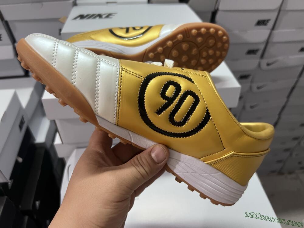 Nike Total 90 II TF Artificial Turf Soccer Shoes - Silver/Black/Gold