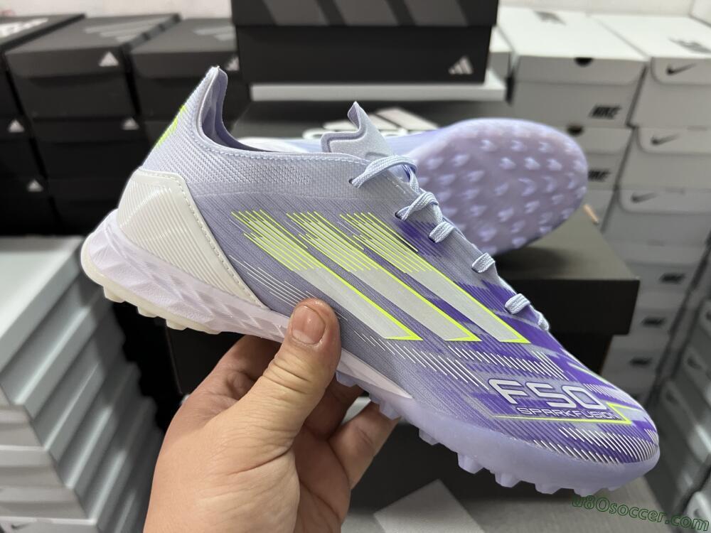 Adidas F50 Elite TF Artificial Turf Soccer Shoes - Purple/Yellow/White