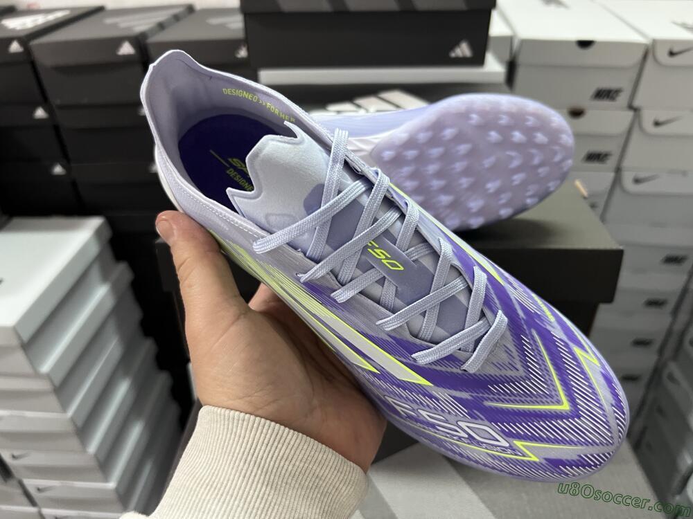 Adidas F50 Elite TF Artificial Turf Soccer Shoes - Purple/Yellow/White