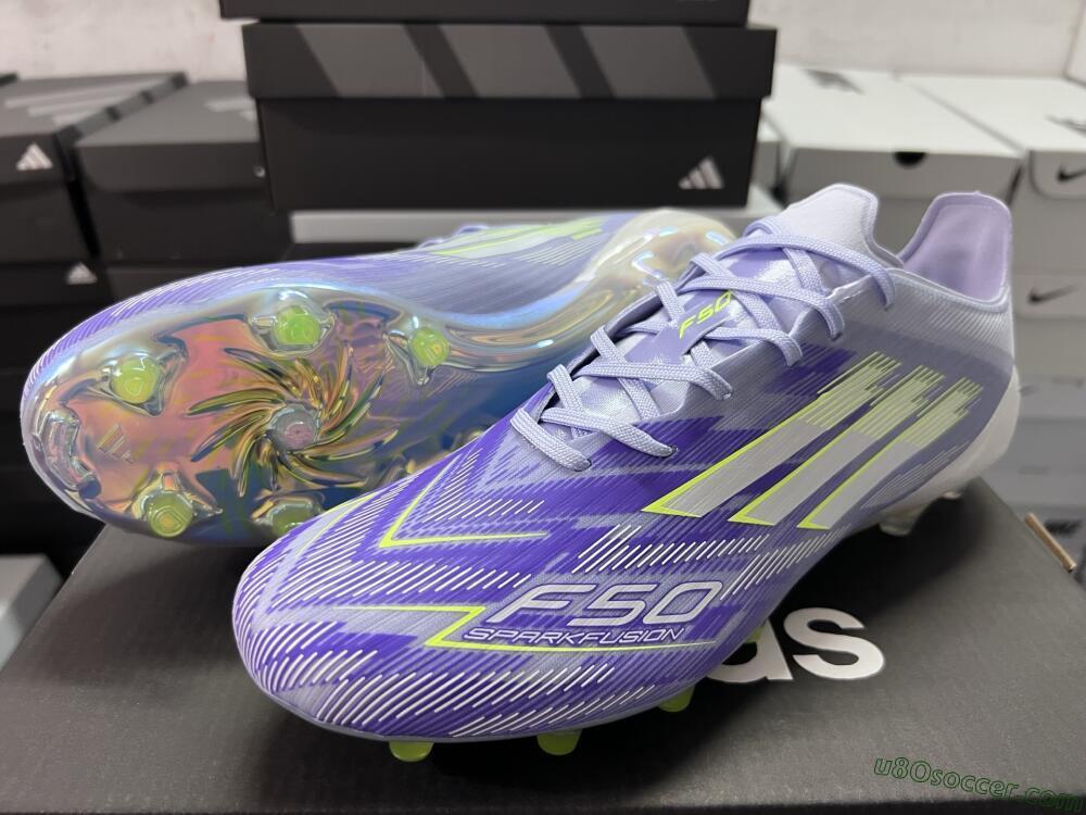 Adidas F50 Elite FG Firm Ground Soccer Cleats - Purple/Silver/Yellow