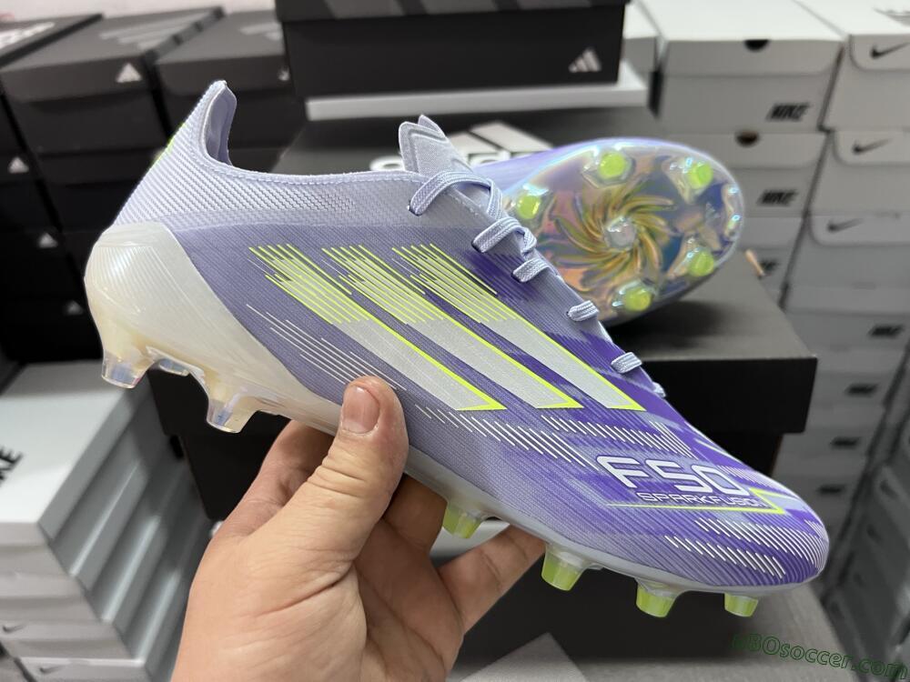 Adidas F50 Elite FG Firm Ground Soccer Cleats - Purple/Silver/Yellow