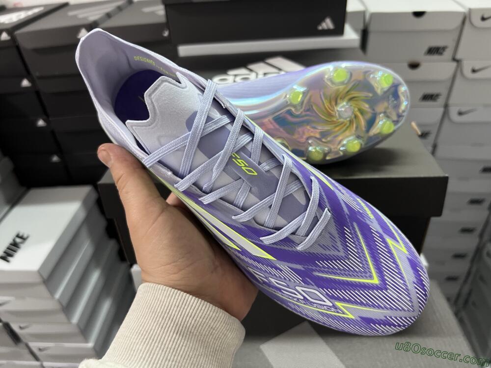 Adidas F50 Elite FG Firm Ground Soccer Cleats - Purple/Silver/Yellow