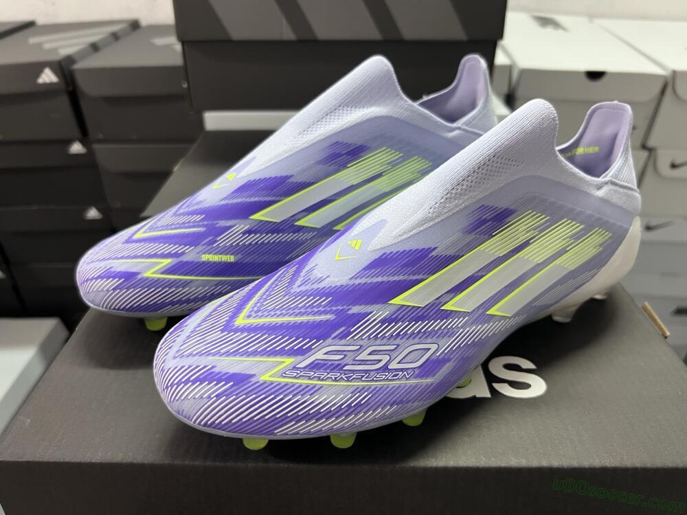 Adidas F50+ Elite Laceless FG Firm Ground Soccer Cleats - Blue/White/Yellow