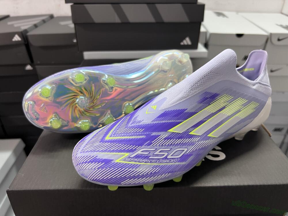 Adidas F50+ Elite Laceless FG Firm Ground Soccer Cleats - Blue/White/Yellow