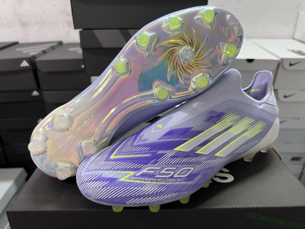 Adidas F50+ Elite Laceless FG Firm Ground Soccer Cleats - Blue/White/Yellow