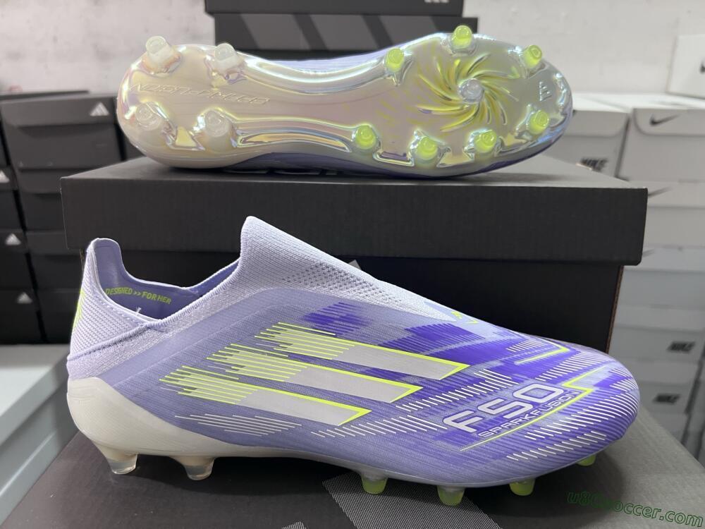 Adidas F50+ Elite Laceless FG Firm Ground Soccer Cleats - Blue/White/Yellow
