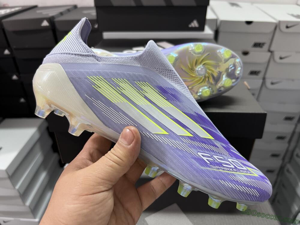 Adidas F50+ Elite Laceless FG Firm Ground Soccer Cleats - Blue/White/Yellow