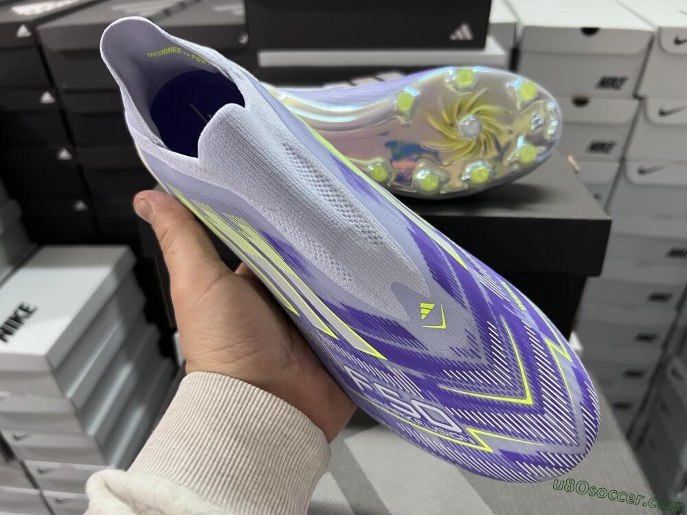 Adidas F50+ Elite Laceless FG Firm Ground Soccer Cleats - Blue/White/Yellow