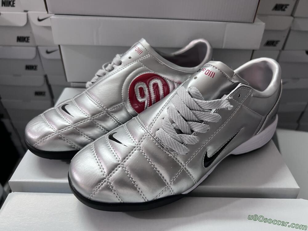Nike Total 90 III TF Artificial Turf Soccer Shoes - Silver/Black/Red