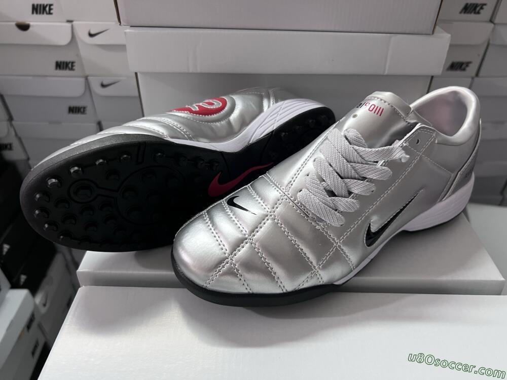 Nike Total 90 III TF Artificial Turf Soccer Shoes - Silver/Black/Red