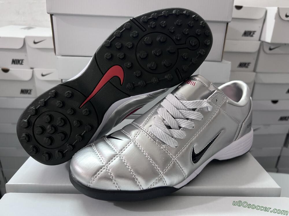 Nike Total 90 III TF Artificial Turf Soccer Shoes - Silver/Black/Red