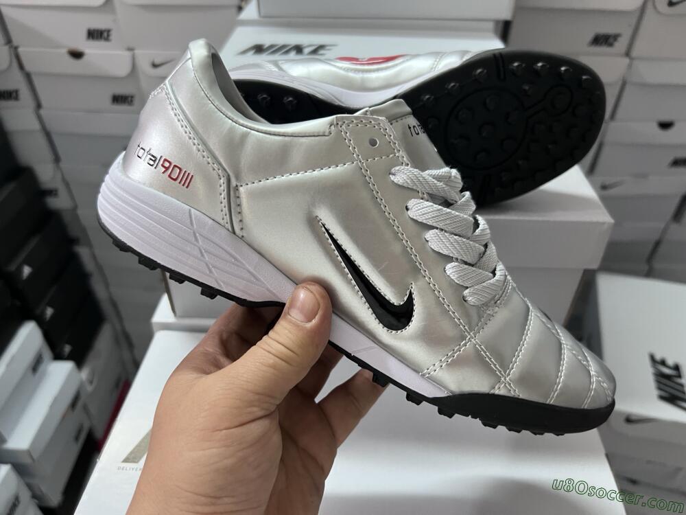 Nike Total 90 III TF Artificial Turf Soccer Shoes - Silver/Black/Red