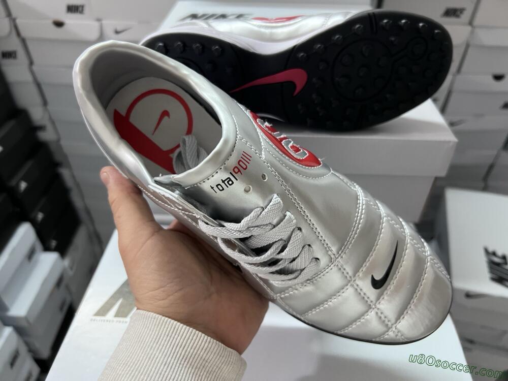 Nike Total 90 III TF Artificial Turf Soccer Shoes - Silver/Black/Red