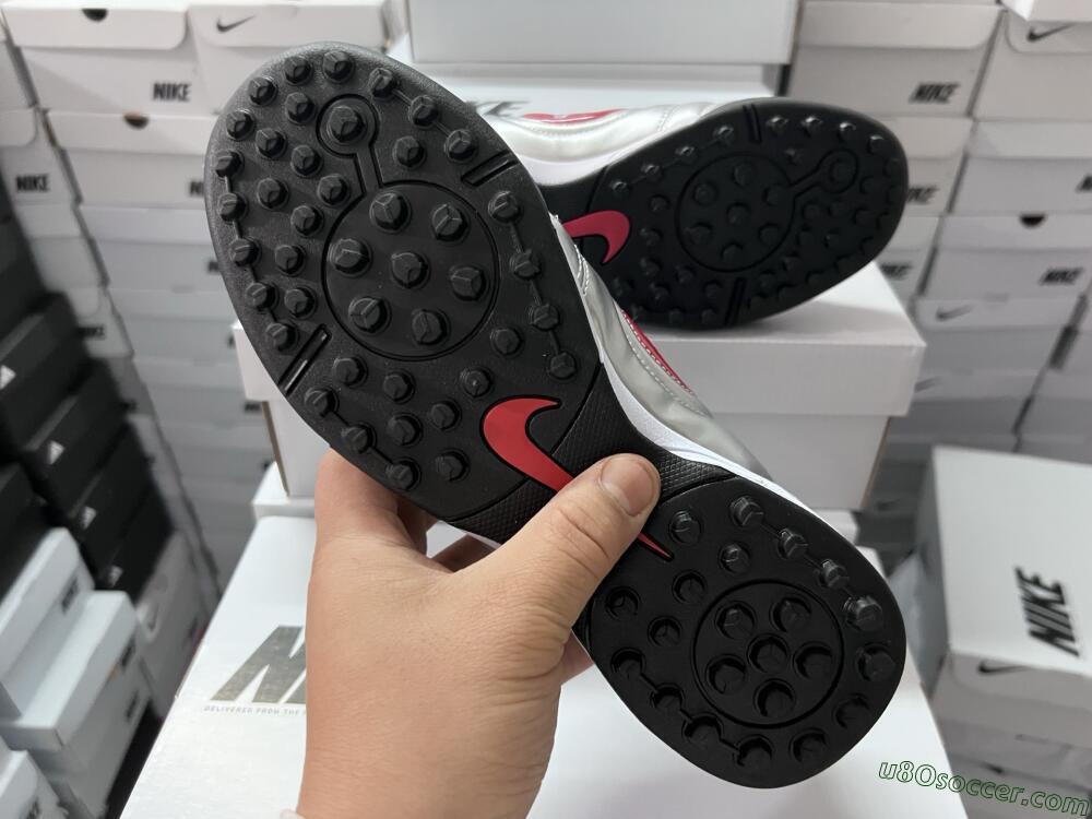 Nike Total 90 III TF Artificial Turf Soccer Shoes - Silver/Black/Red