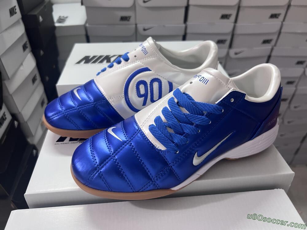 Nike Total 90 II TF Artificial Turf Soccer Shoes - Blue/White/Brown
