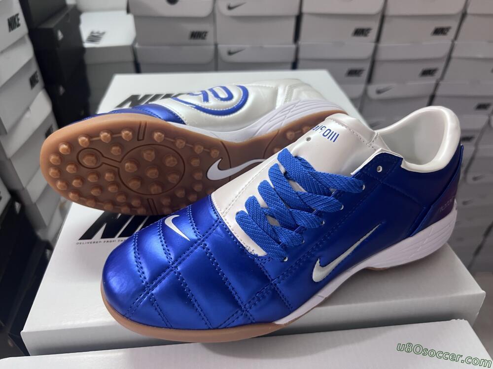 Nike Total 90 II TF Artificial Turf Soccer Shoes - Blue/White/Brown