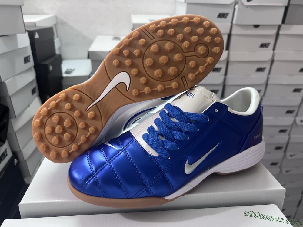 Nike Total 90 II TF Artificial Turf Soccer Shoes - Blue/White/Brown